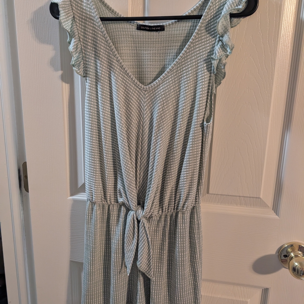 Green and White Jumpsuit Versatile Style